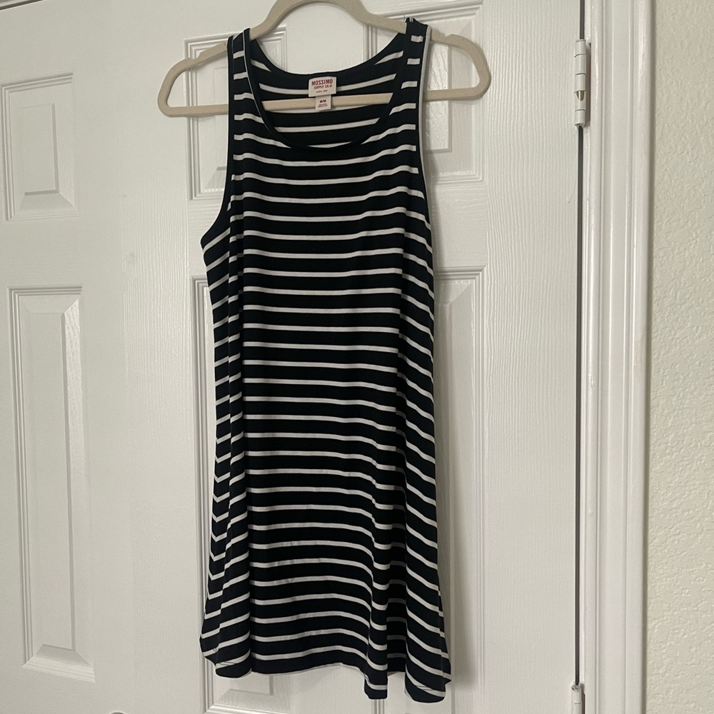 Black and White Stripe Flow Dress. Size Medium.